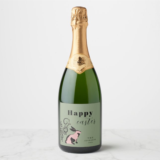Modernes Bunny Happy Osterfest Personalisiert (Vorderseite)