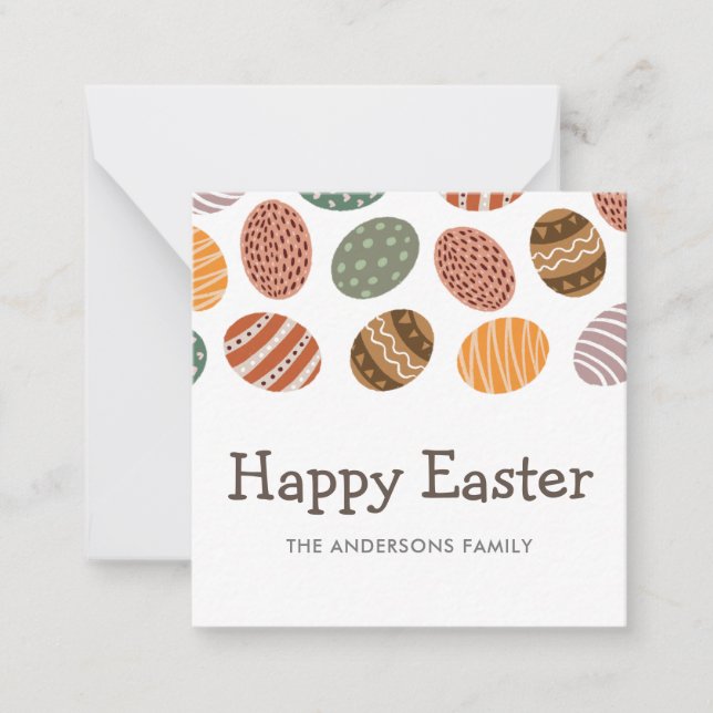 Modernes, buntes Fiesta Ostereig Mitteilungskarte (Vorderseite)