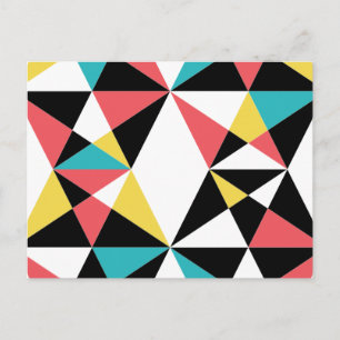 Modernes, buntes, lustiges, trendiges, geometrisch postkarte