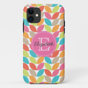 Modernes buntes Muster mit Monogramm Case-Mate iPhone Hülle