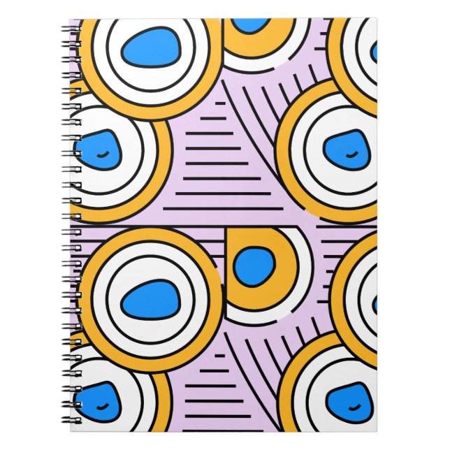 Modernes, buntes Tibet-abstraktes Muster in lila Notizblock (Vorderseite)