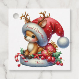 Modernes, buntes Weihnachtsthema Geschenkanhänger