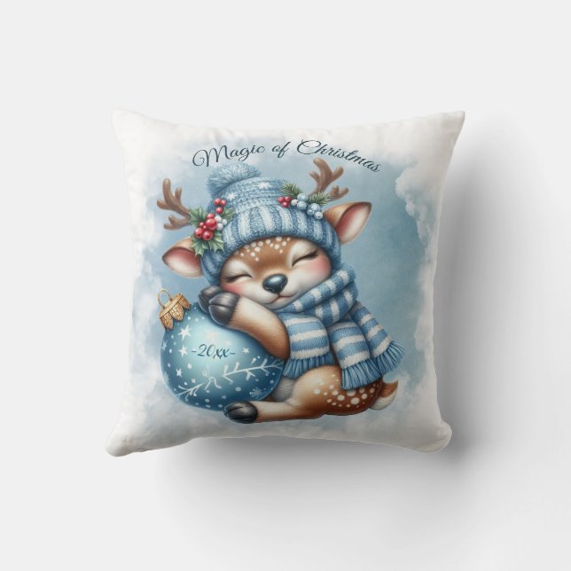 Modernes, buntes Weihnachtsthema Kissen (Rückseite)