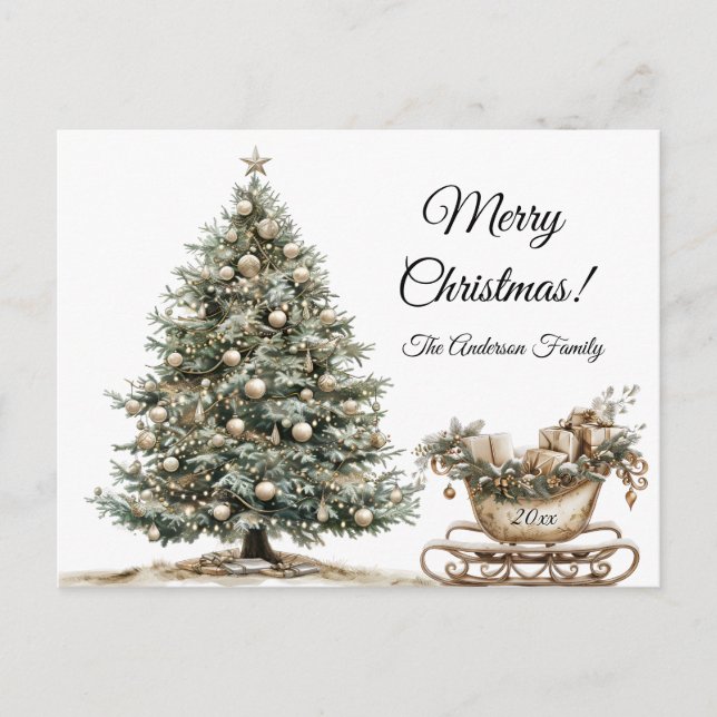 Modernes, buntes Weihnachtsthema Postkarte (Vorderseite)