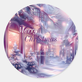 Modernes, buntes Weihnachtsthema Runder Aufkleber