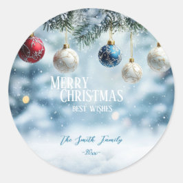 Modernes, buntes Weihnachtsthema Runder Aufkleber