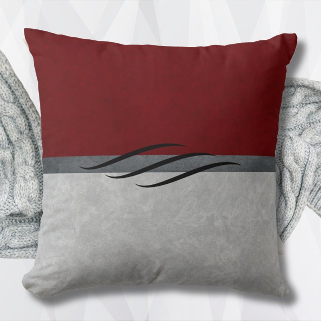 Modernes Burgund Abstrakt akzentes Kissen (Modern Burgundy Abstract Accent Pillow)