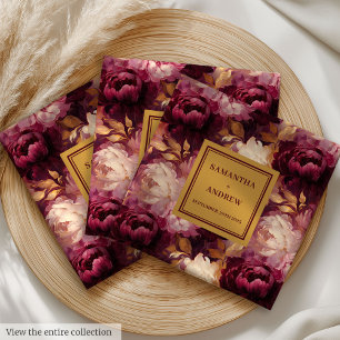 Modernes Burgund Blush Gold Wedding Cloud Napkins Serviette