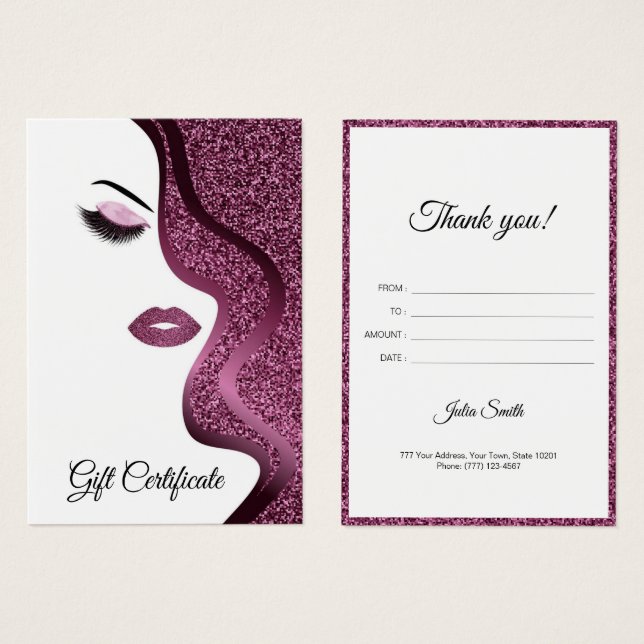 Modernes Burgund mit Glitzer-Effekt (Vorne & Hinten)