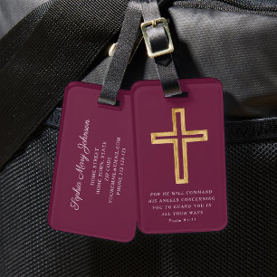 Modernes Burgund-Rotes Kreuz Gepäckanhänger