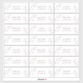 Modernes Burgundy Script Botanische Gastadresse Aufkleber