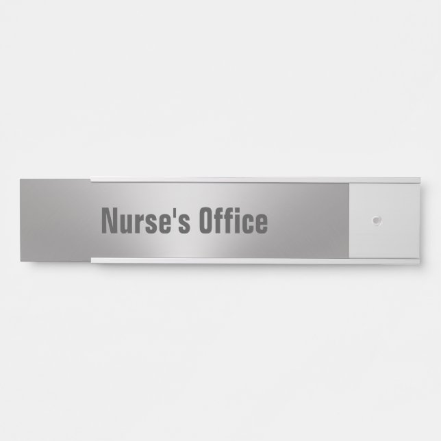 Modernes Büro für gegossene Metalle Türschild (Vorderseite )