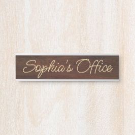 Modernes Büropersonal Personalisiert Name Holz Türschild