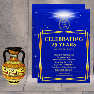 Modernes Business Anniversary Navy Blue Design Einladung