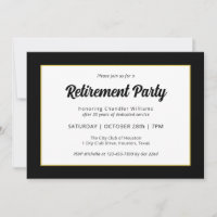 Modernes Business Black Frame Retirement Party