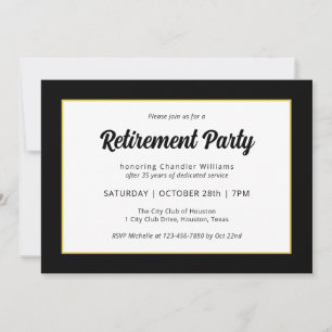 Modernes Business Black Frame Retirement Party Einladung