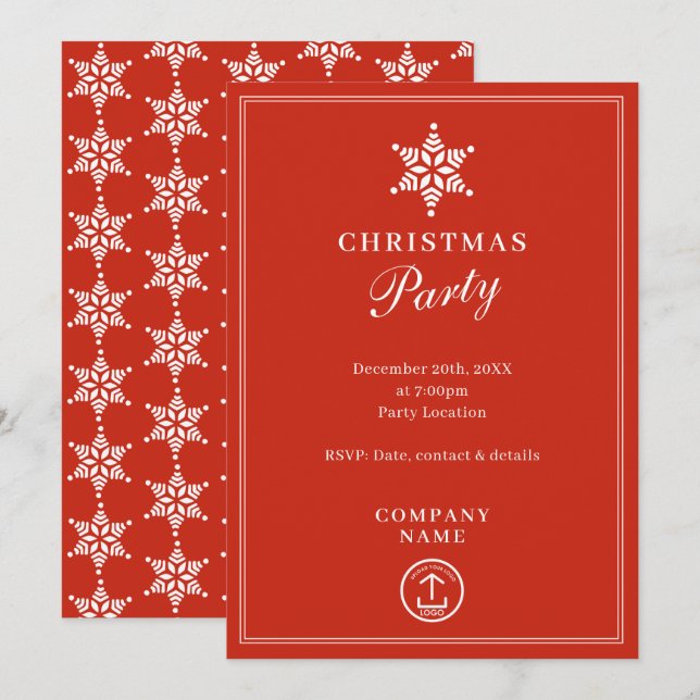 Modernes Business Business Weihnachten Party Einladung (Vorne/Hinten)