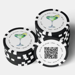 Modernes Business Event QR Daiquiri Drink Gutschei Pokerchips