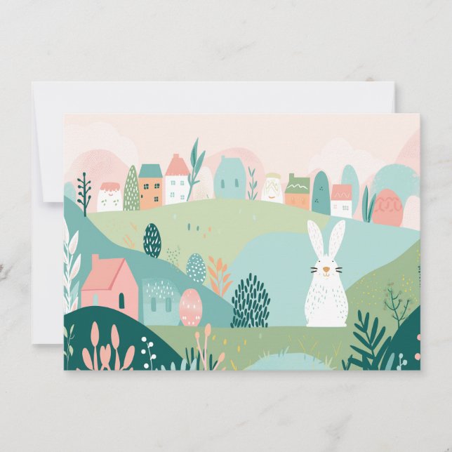 Modernes Business Happy Osterkunst Bunny Feiertagskarte (Vorderseite)
