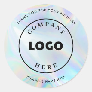 Modernes Business-Logo Holografisch Anpassbar Runder Aufkleber