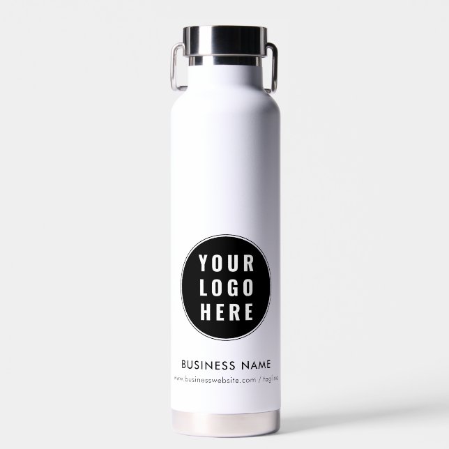 Modernes Business-Logo mit Website-Werbung Trinkflasche (Vorne)