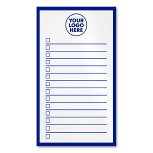 Modernes Business-Logo Navy Blau To-Do-Liste Magnetische Visitenkarte