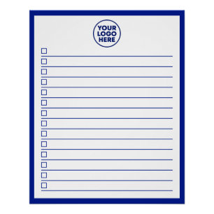 Modernes Business-Logo Navy Blau To-Do-Liste Poster