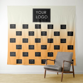 Modernes Business Logo Orange Ombre Fair Backgroun Wandteppich