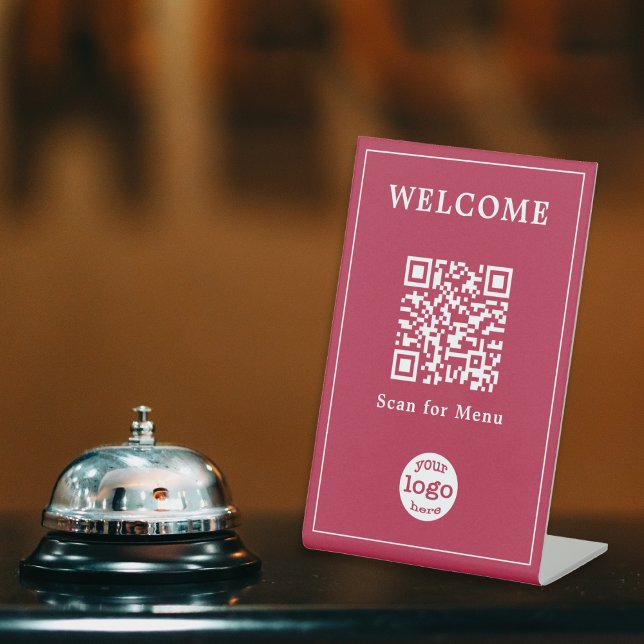 Modernes Business Restaurant Café Menü QR-Logo Sockelschild (Modern Business Restaurant Cafe Menu QR Code Logo Pedestal Sign)