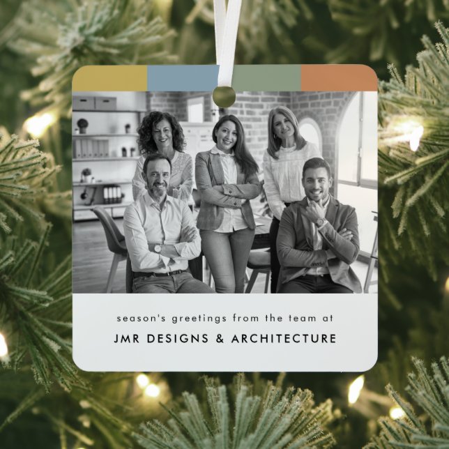 Modernes Business Schwarz und Weiß Weihnachten Ornament Aus Metall (InSitu)