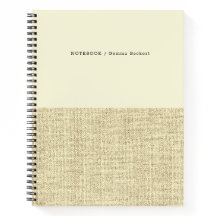 Modernes Butter-Gelb- und Linenmuster-Notebook