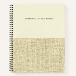 Modernes Butter-Gelb- und Linenmuster-Notebook Notizbuch