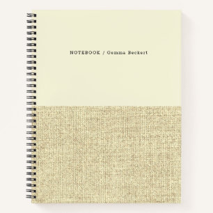 Modernes Butter-Gelb- und Linenmuster-Notebook Notizbuch