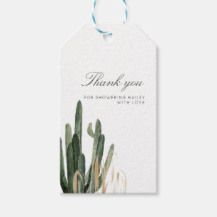 Modernes Cactus Baby Gift Tag - 2 x 1,5 Zoll Geschenkanhänger
