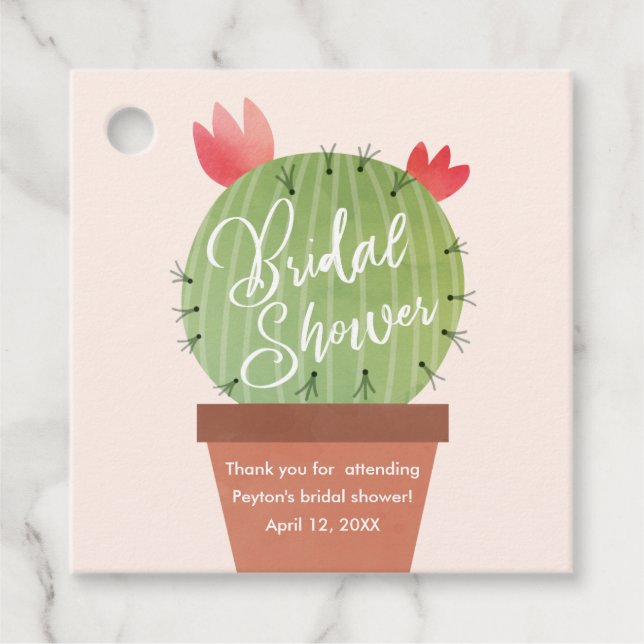 Modernes Cactus Brautparty Vielen Dank Geschenkanhänger (Vorderseite)