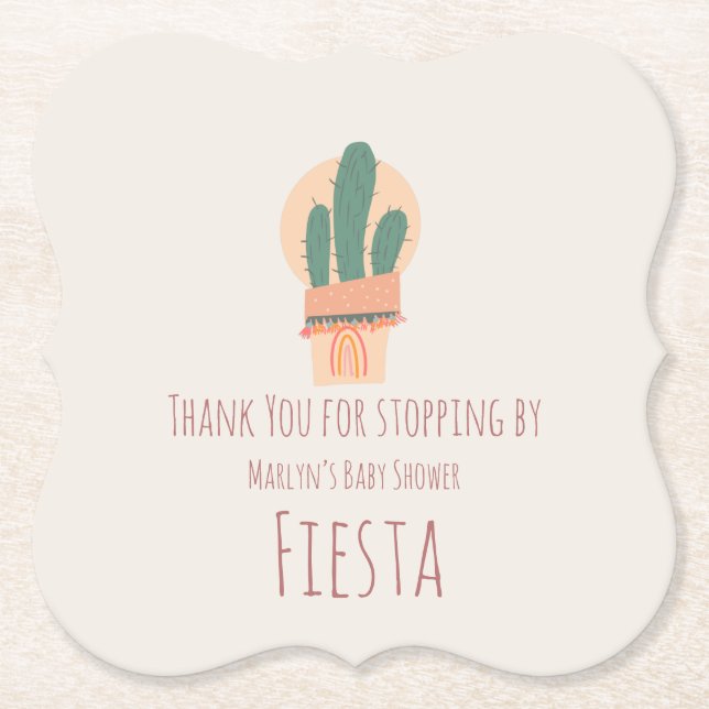 Modernes Cactus Potted Pflanze Rainbow Party Untersetzer (Vorderseite)