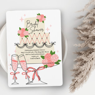 Modernes Cake-Brautparty Einladung