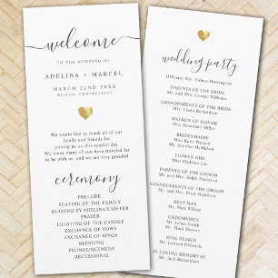 Modernes Calligrafy Gold Begrüßungsprogramm Programm