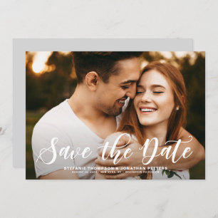 Modernes Calligrafy Overlay-Foto Save The Date