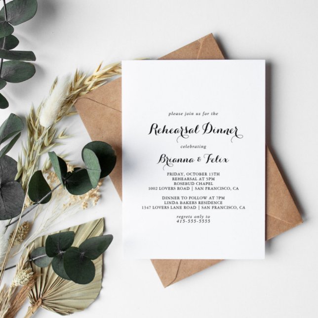 Modernes Calligrafy Probe Dinner Einladung (Von Creator hochgeladen)