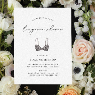 Modernes Calligraphy Lingerie-Brautparty Einladung