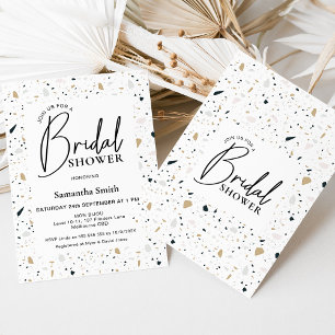 Modernes Calligraphy Terrazzo Brautparty Einladung
