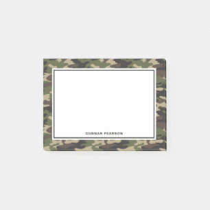 Modernes Camouflage Muster Name Schwarz Post-it Klebezettel