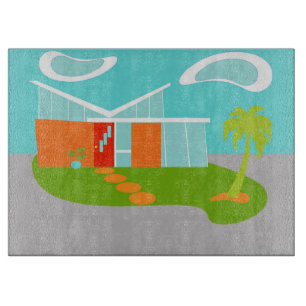 Modernes Cartoon House Cutting Board aus dem Mitte Schneidebrett