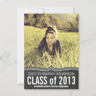 Modernes Chalkboard Grosses Foto Grad Party Einladung
