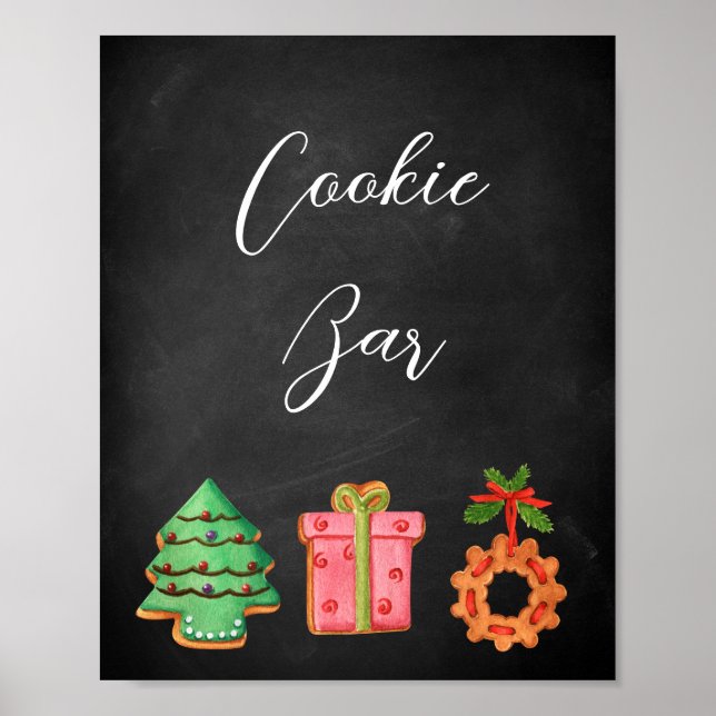 Modernes Chalkboard Weihnachtskochtelegel Bar Sign Poster (Vorne)