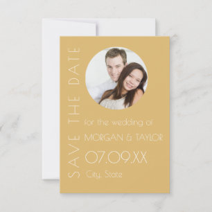 Modernes Champagne Tonal Foto Save the Date Einladung