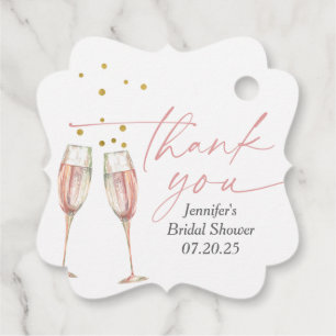 modernes Champagner-Brautparty Geschenkanhänger