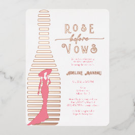 Modernes Champagner Rosé Before Vows Brautparty Folieneinladung