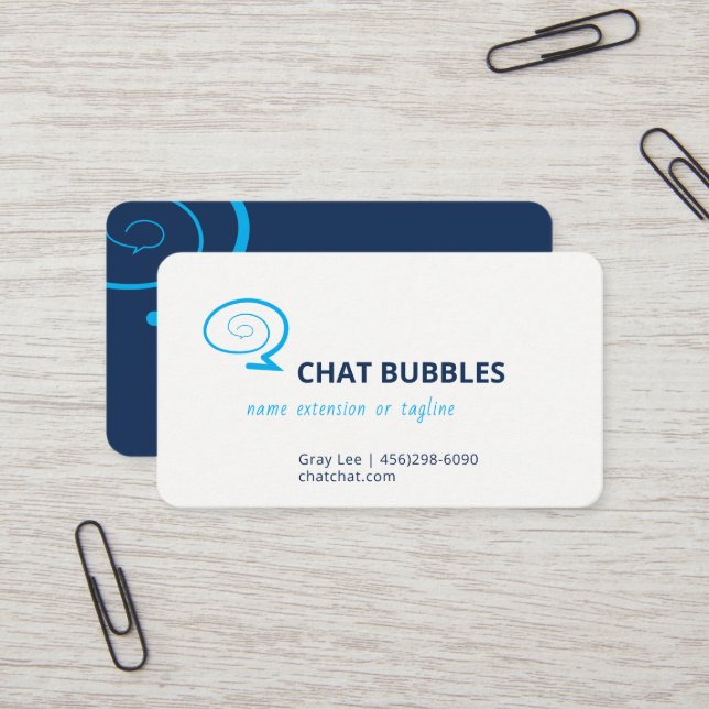 Modernes Chat-Blasen-Logo | Bearbeitbare Farbe |  Visitenkarte (Vorderseite/Rückseite Beispiel)
